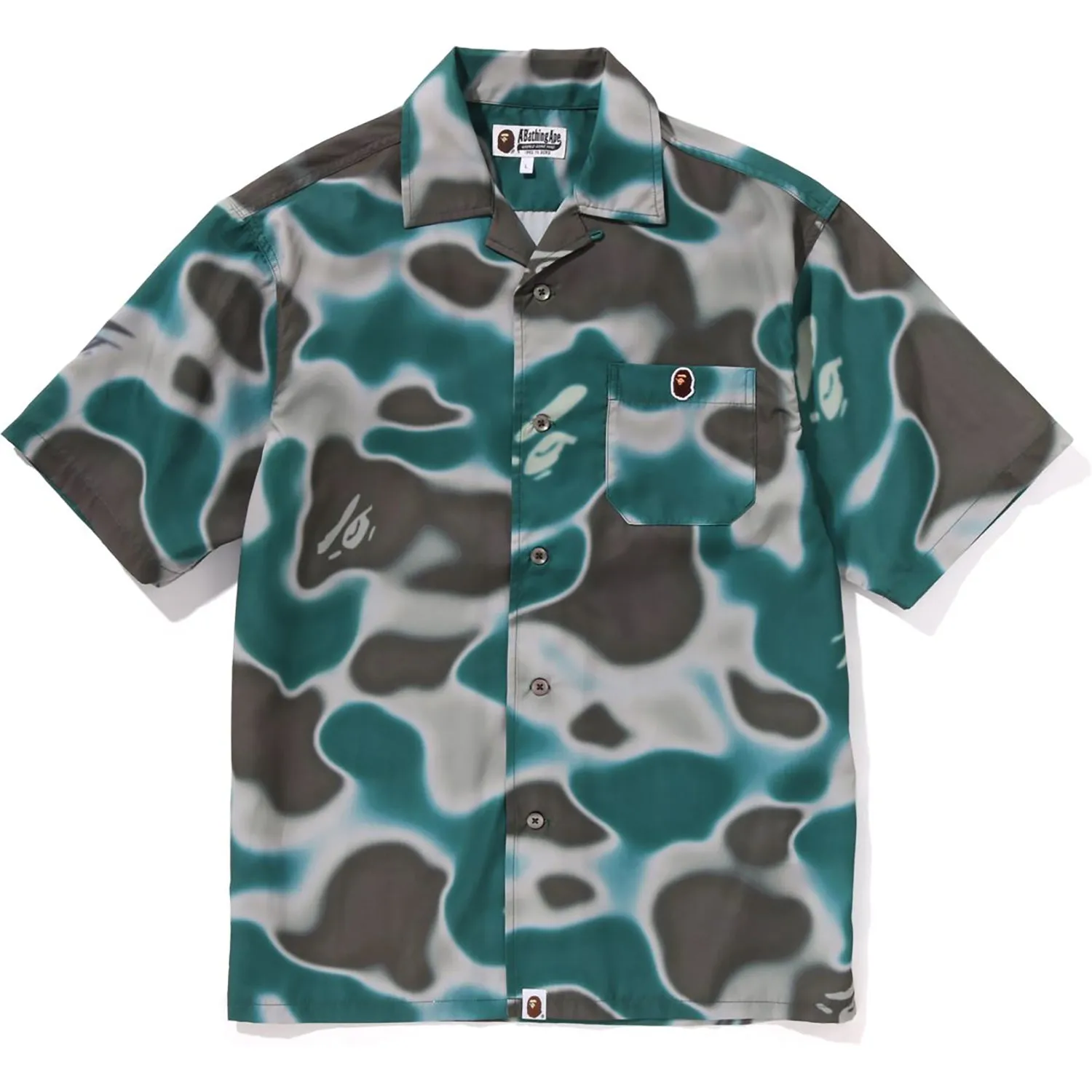 LIQUID CAMO ONE POINT OPEN COLLAR SHIRT MENS