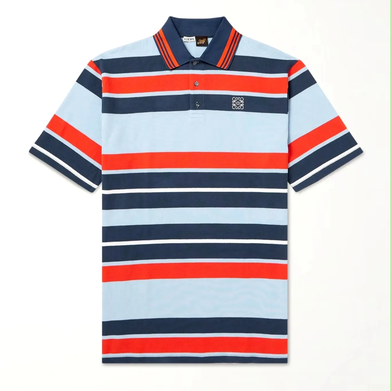 LOEWE  |Stripes Linen Blended Fabrics Cotton Short Sleeves Logo