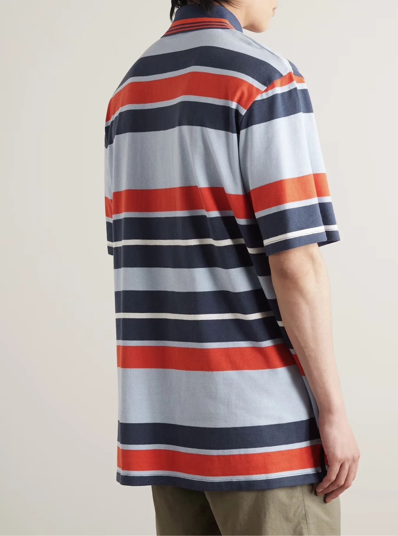 LOEWE  |Stripes Linen Cotton Short Sleeves Logo Luxury Polos