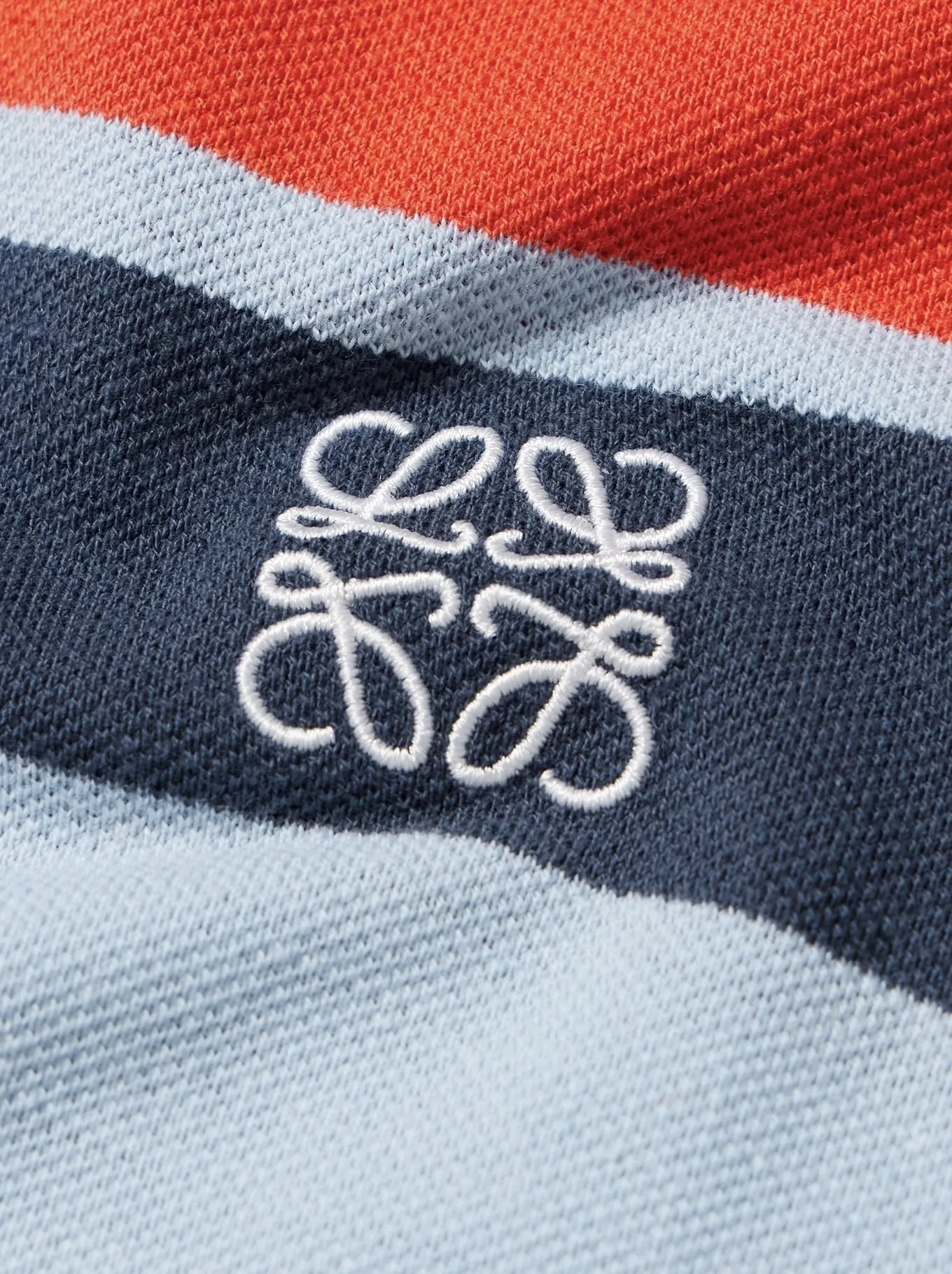 LOEWE  |Stripes Linen Cotton Short Sleeves Logo Luxury Polos