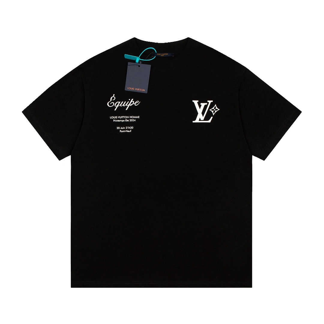 Louis Vuitton 23SS Staff Uniform Letter Short Sleeve T-Shirt Black 7.11