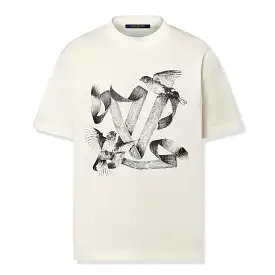 Louis Vuitton LV Birds Printed Cotton T Shirt White