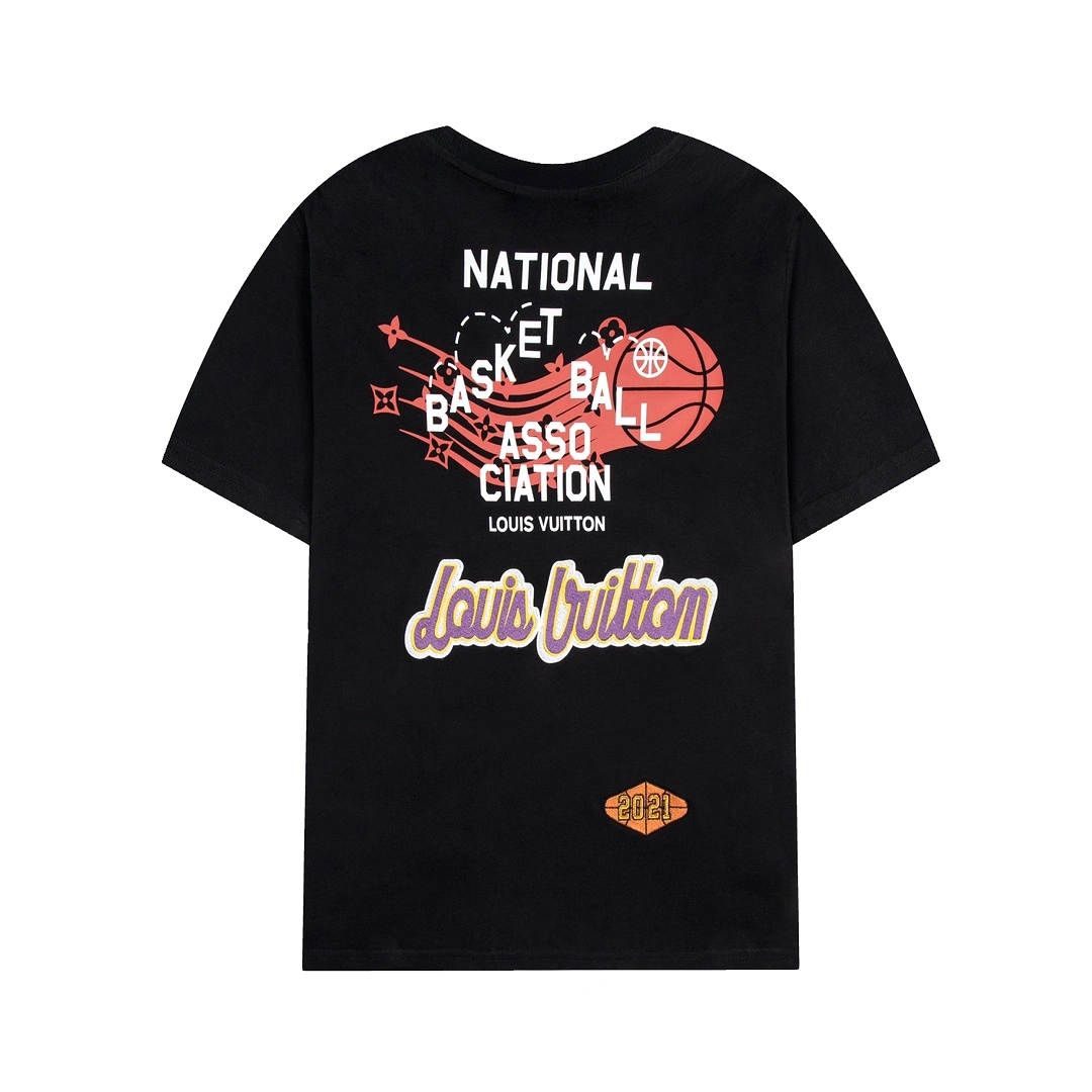 Louis Vuitton X NBA collection logo short-sleeved T-shirt Black 1.3