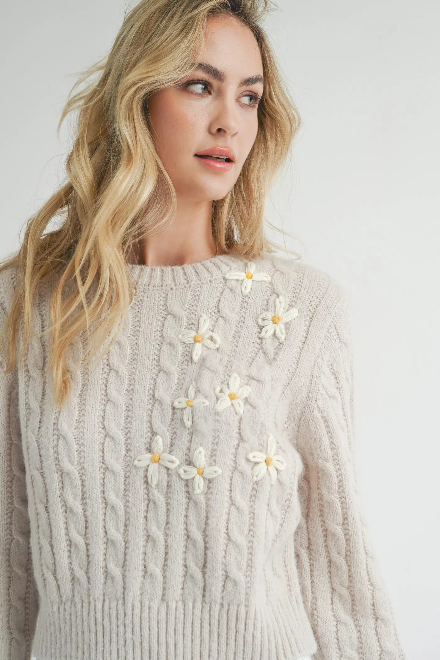 Lulu Embroidered Daisy Sweater