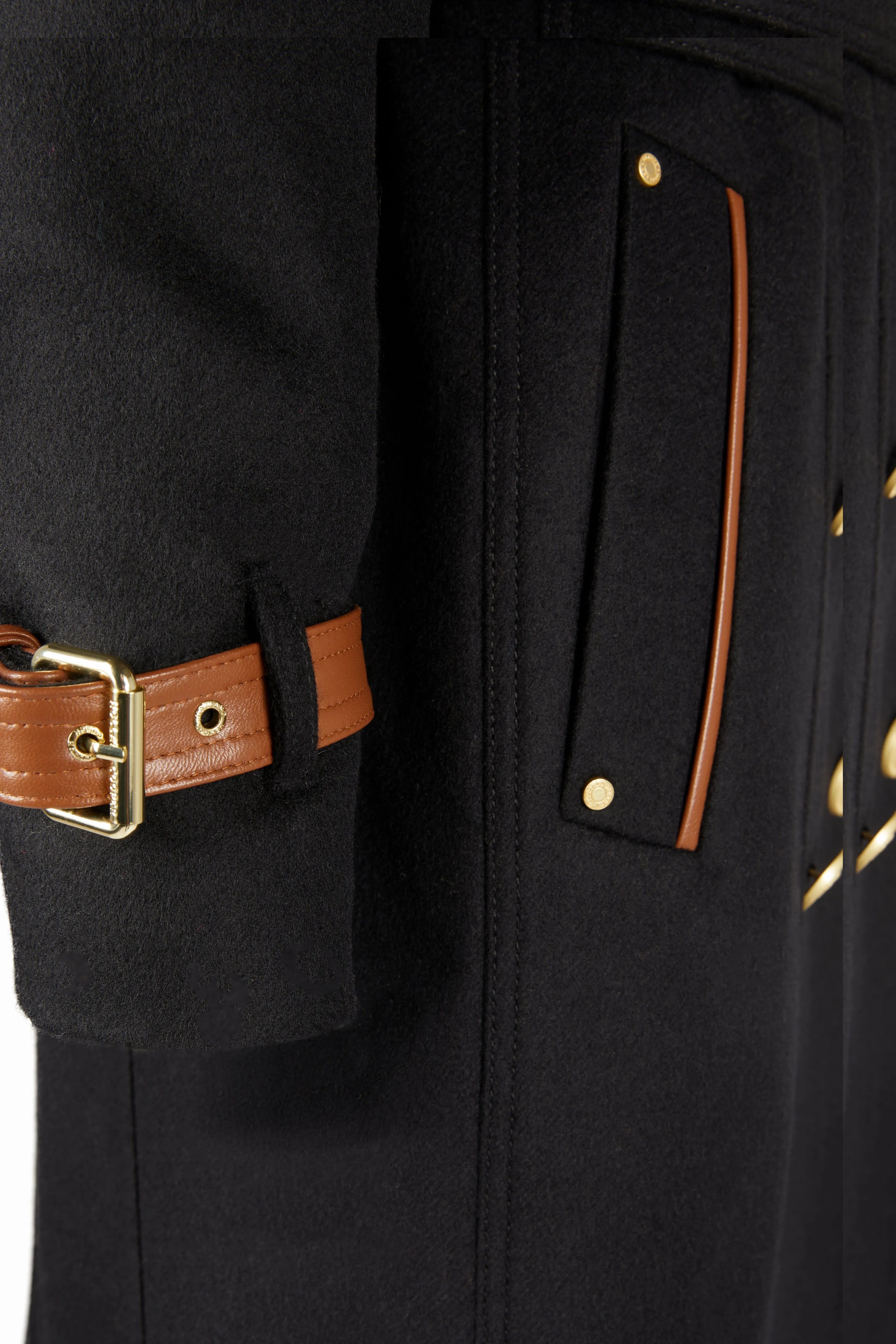 Marlborough Trench Coat (Soft Black Tan)