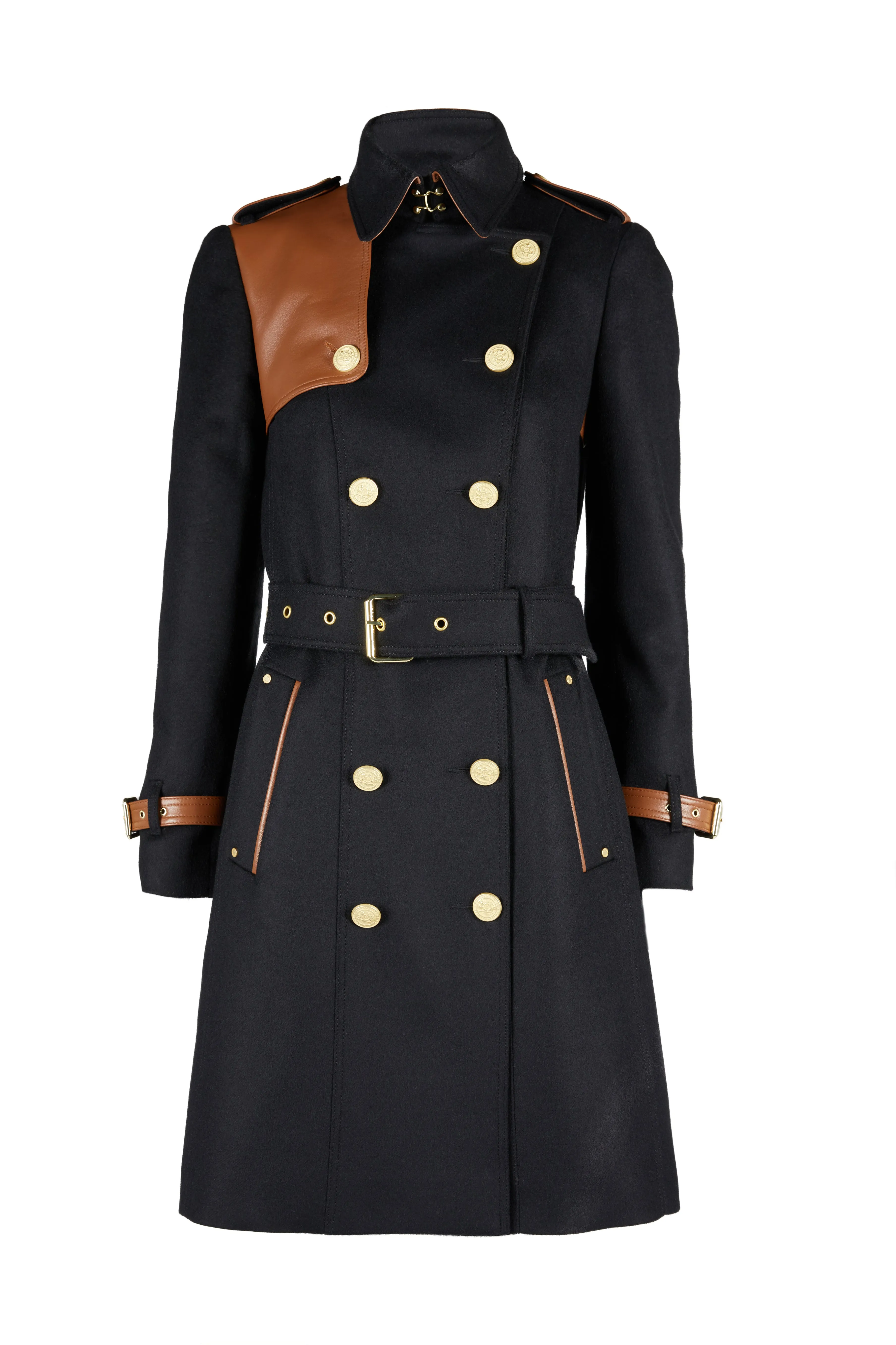 Marlborough Trench Coat (Soft Black Tan)