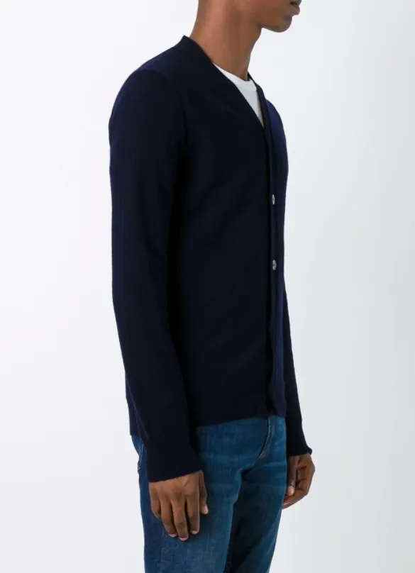 Mens Cardigan Sleeve Black Heart - Navy