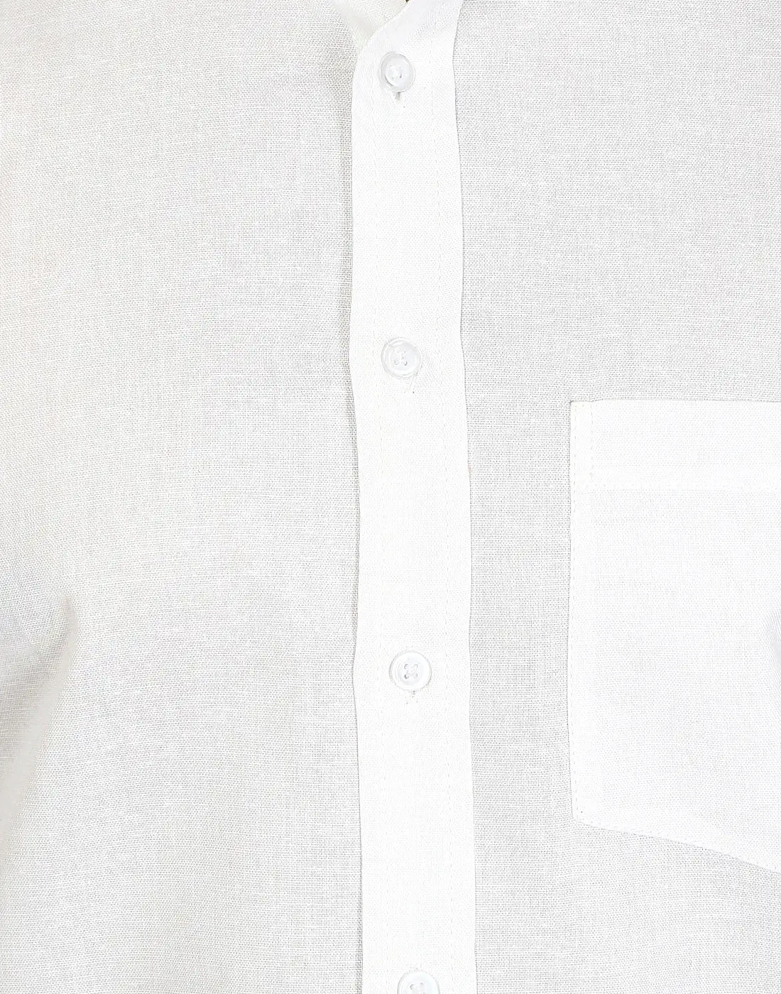 Men's Long Sleeve Button Down Dress Cotton Shirt (White)