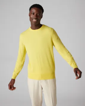 Men's The Oxford Round Neck Cashmere Jumper Sunshine Yellow