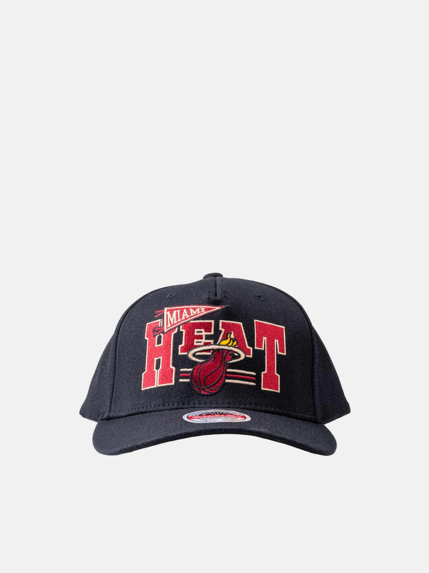 Mitchell & Ness Miami Heat Pennant Stretch Snapback - Black