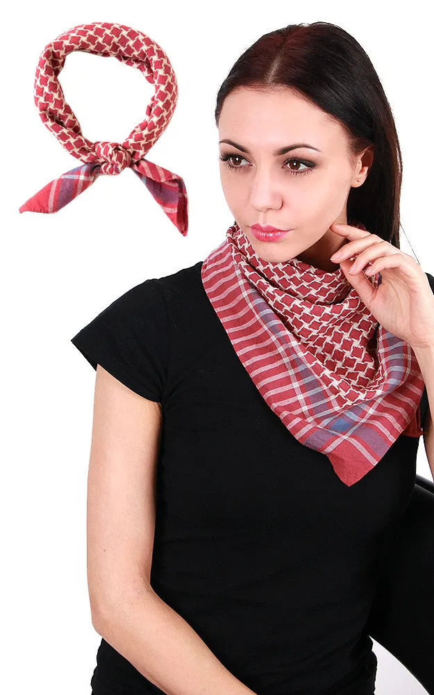 MSF1394 Berry Houndstooth Bandanna Scarf