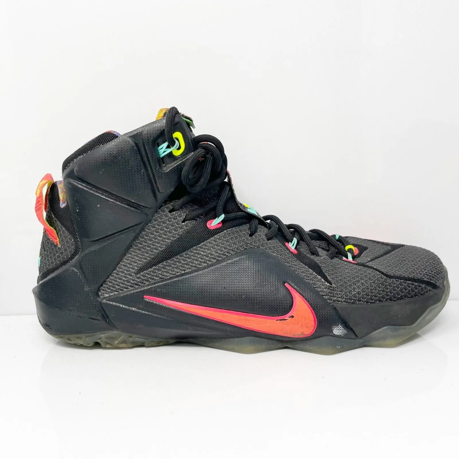 Nike Mens LeBron 12 684593-068 Black Basketball Shoes Sneakers Size 13