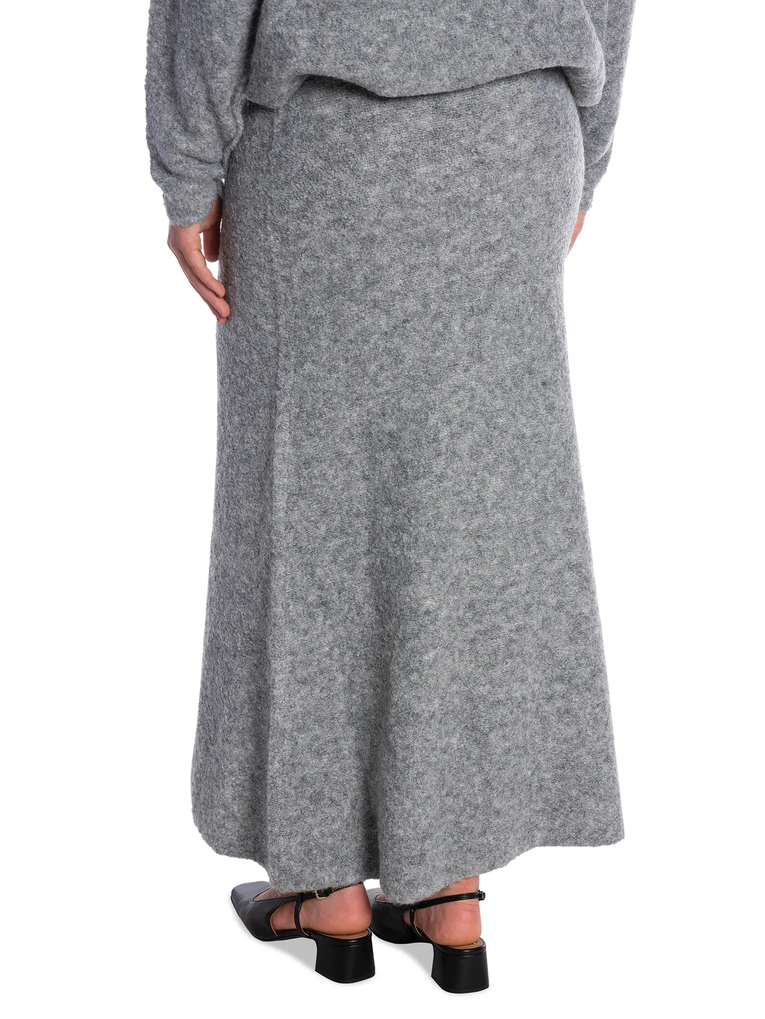 NORR SKIRT FILINE KNIT LIGHT GREY MELANGE