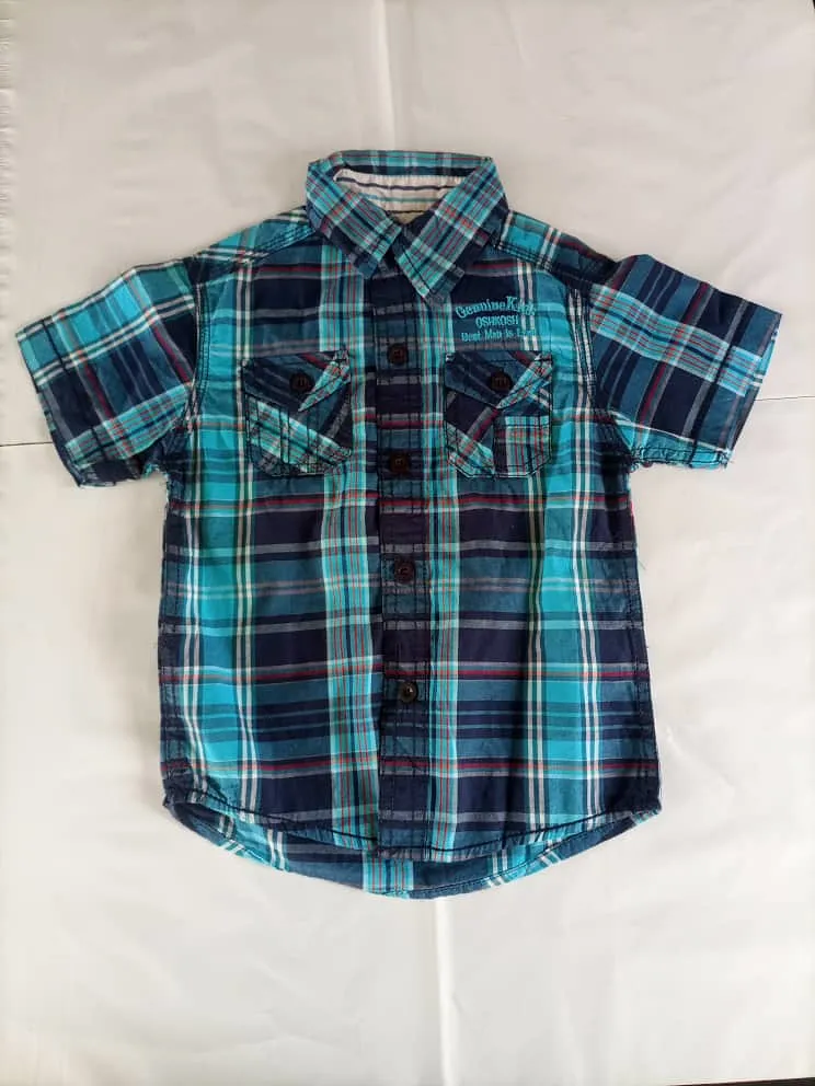 OSH KOSH Boy's Casual Check Shirt - Blue