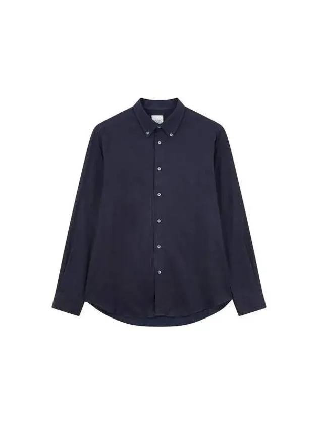 Overseas Station Season Big Chance 8 18 Herringbone Pattern Button Down Collar Shirt Dark Navy 271730