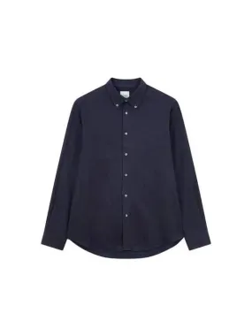 Overseas Station Season Big Chance 8 18 Herringbone Pattern Button Down Collar Shirt Dark Navy 271730