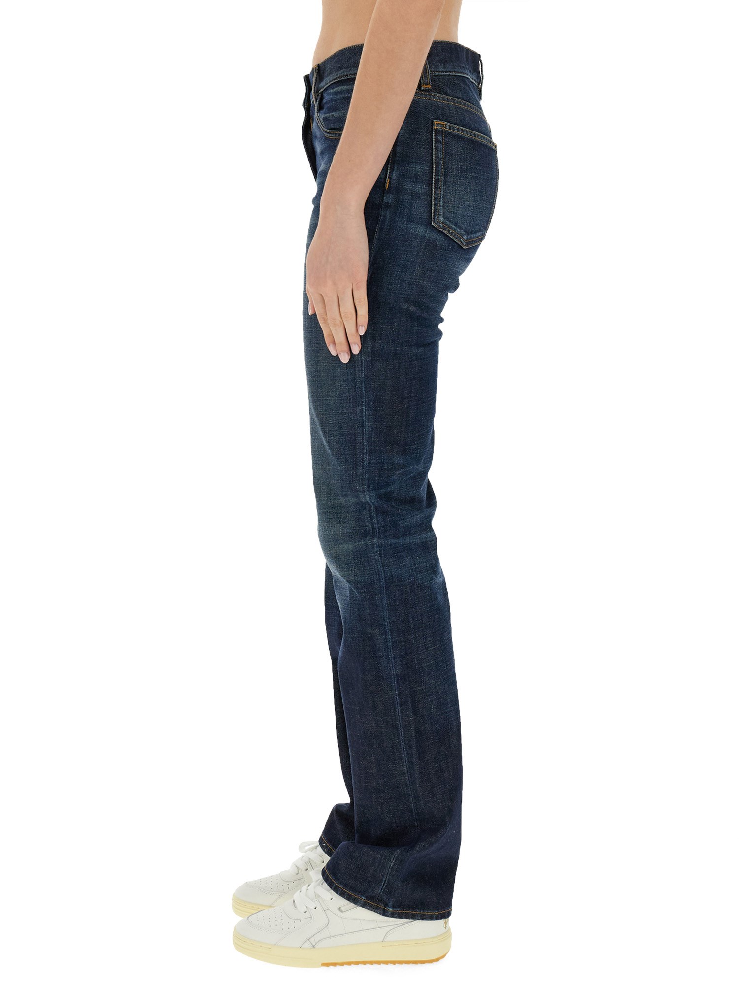 PALM ANGELS    STRAIGHT LEG COTTON DENIM JEANS