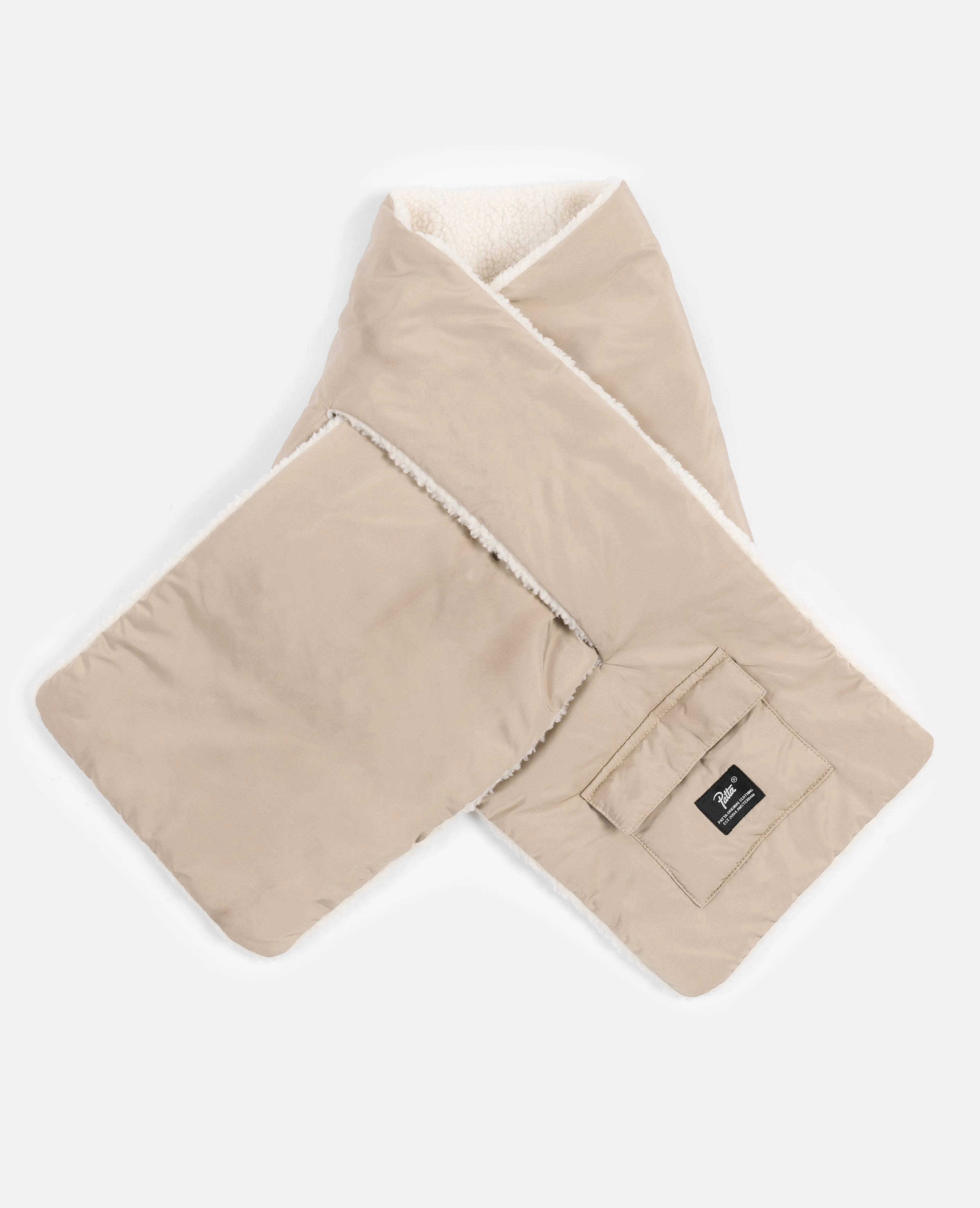 Patta Reversible Fleece Scarf (Cement/Sea Salt)