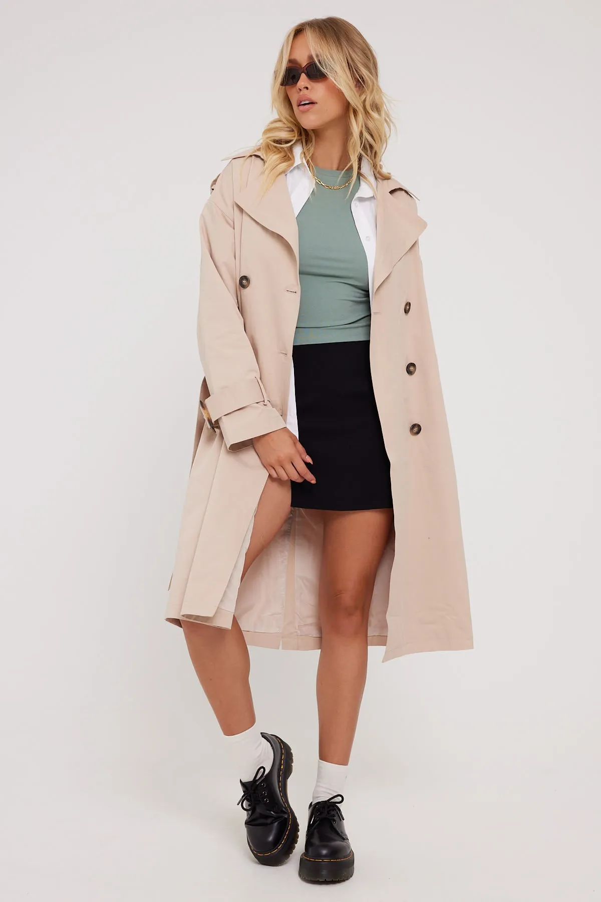 Perfect Stranger Tina Trench Coat Nude