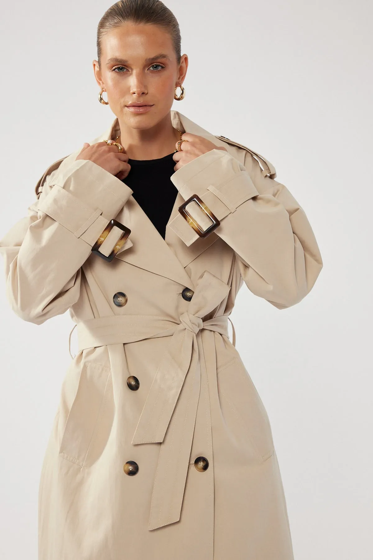 Perfect Stranger Tina Trench Coat Nude