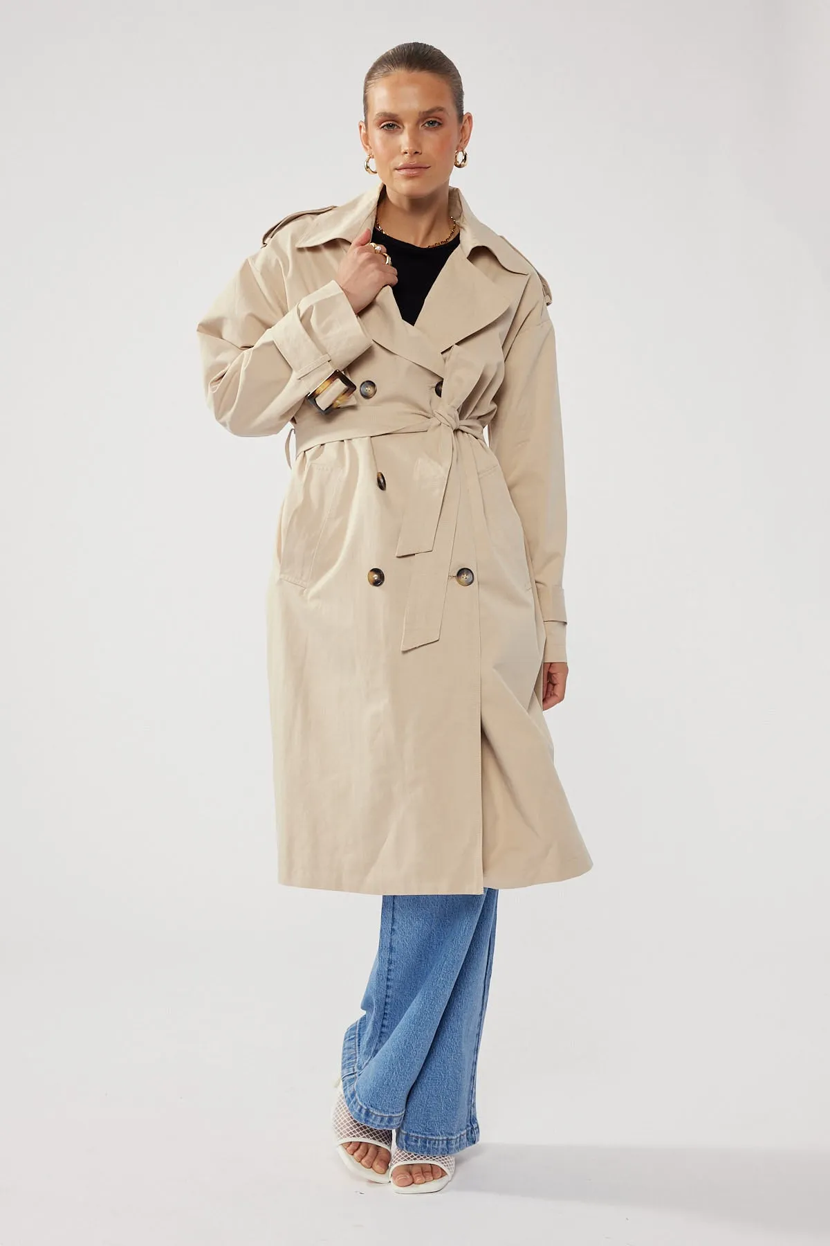 Perfect Stranger Tina Trench Coat Nude