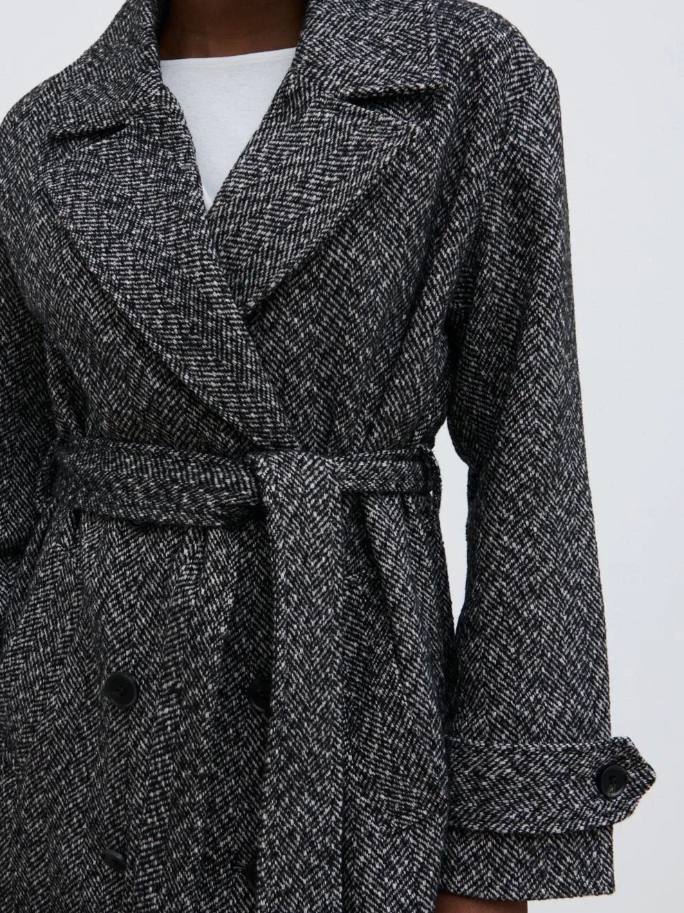 Phoenix Belted Coat - Herringbone