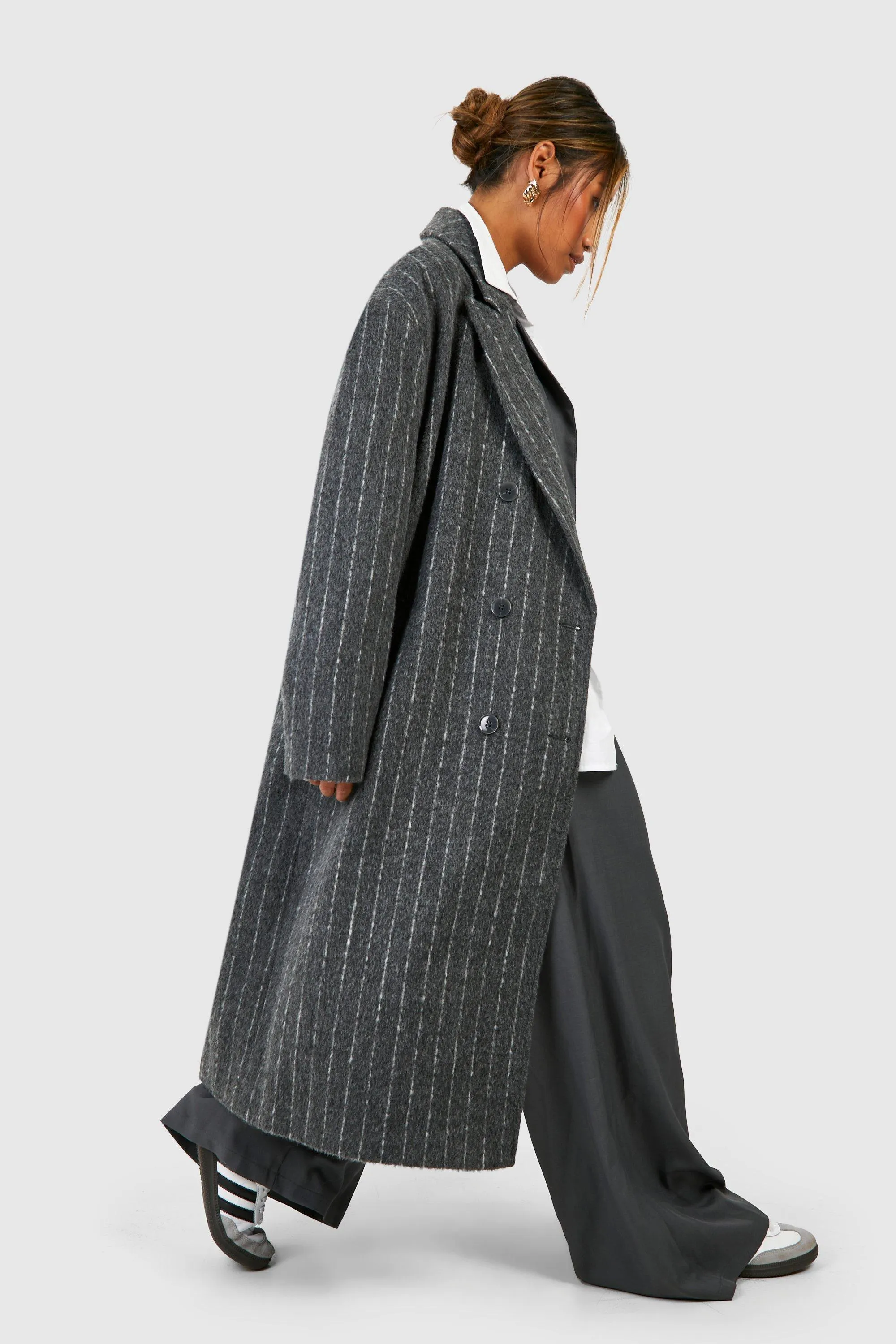 Pinstripe Oversized Coat