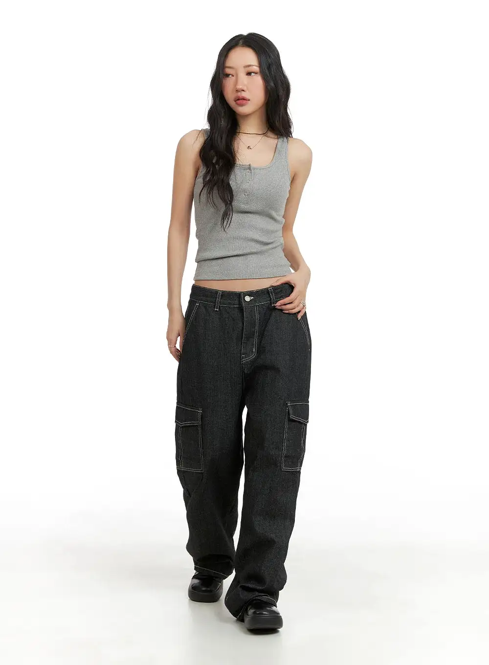 Recycled Cargo Baggy Jeans (Unisex) CM425