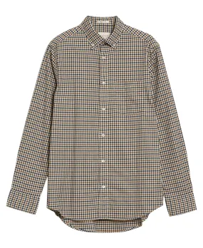 Regular Fit Twill Micro Multi Check Shirt                             Eggshell