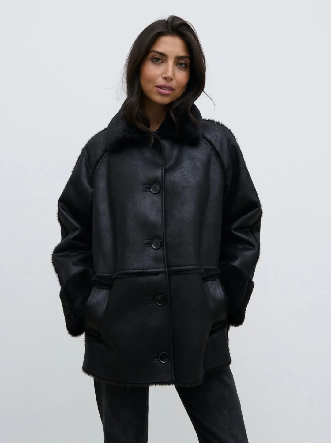 Sawyer Aviator Coat - Black