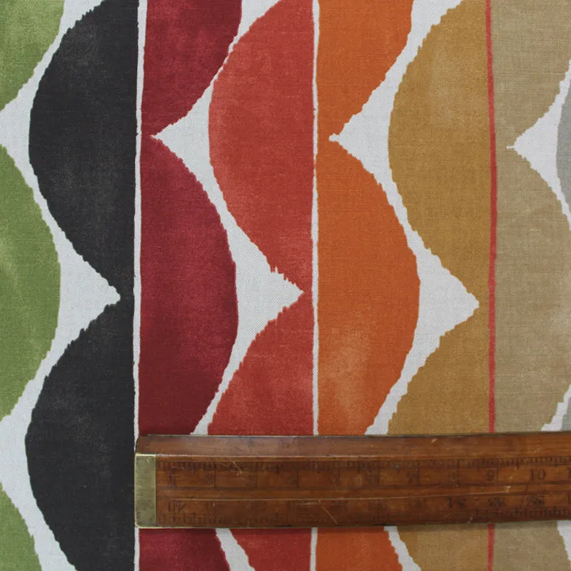 Scion Home Furnishing - Linen and Cotton Mix - Yoki Terracotta/Moss/Amber