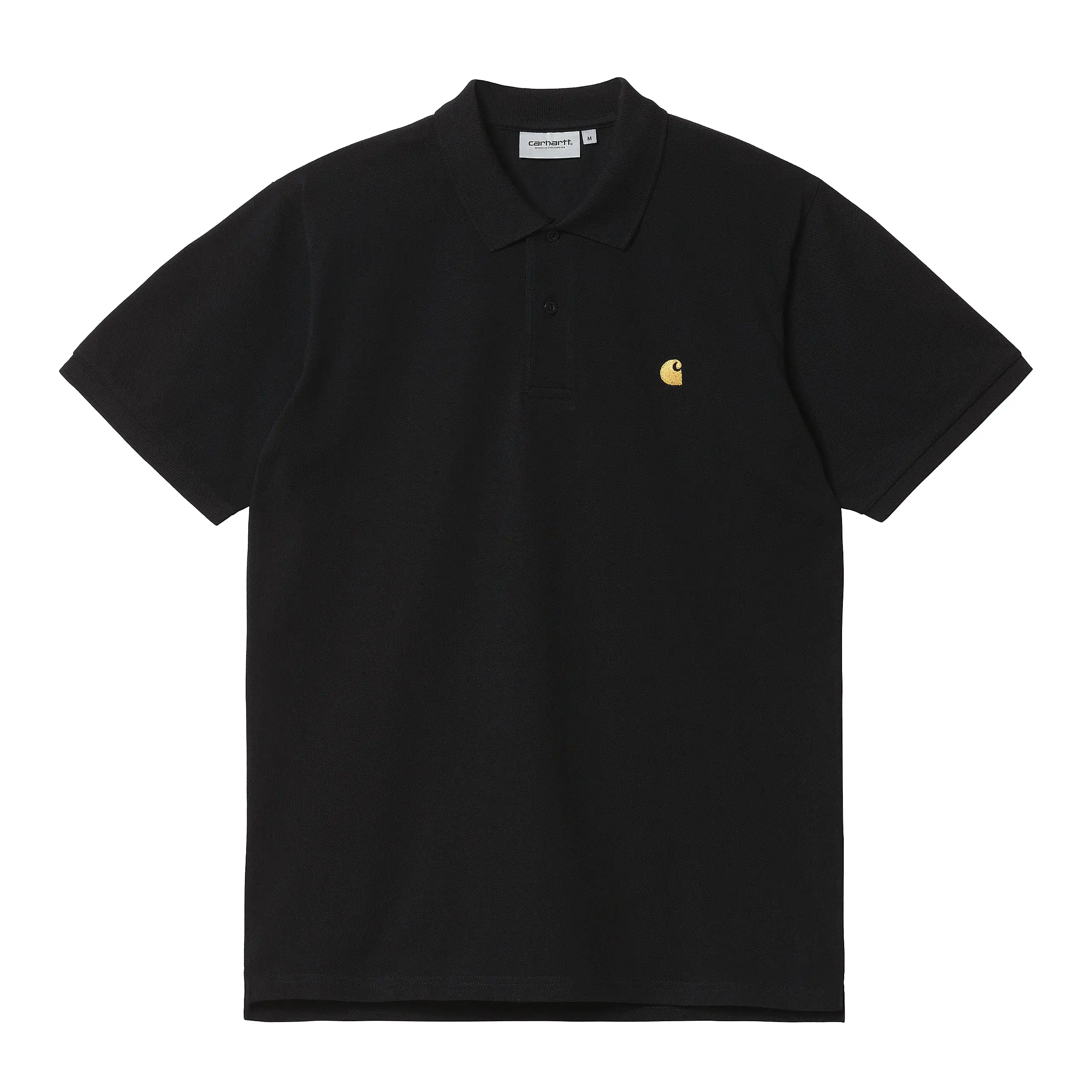 S/S CHASE PIQUE POLO BLACK / GOLD