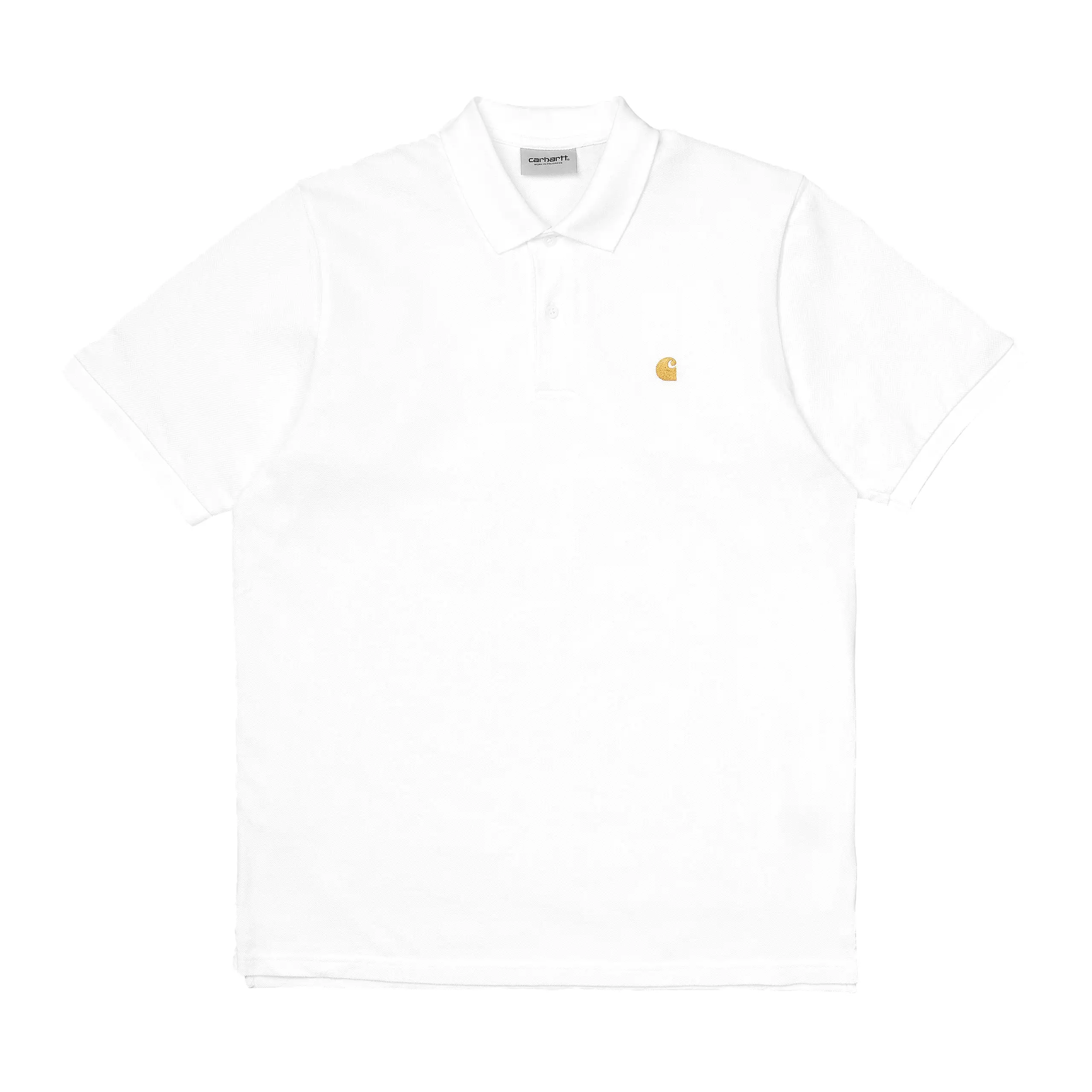 S/S CHASE PIQUE POLO WHITE / GOLD