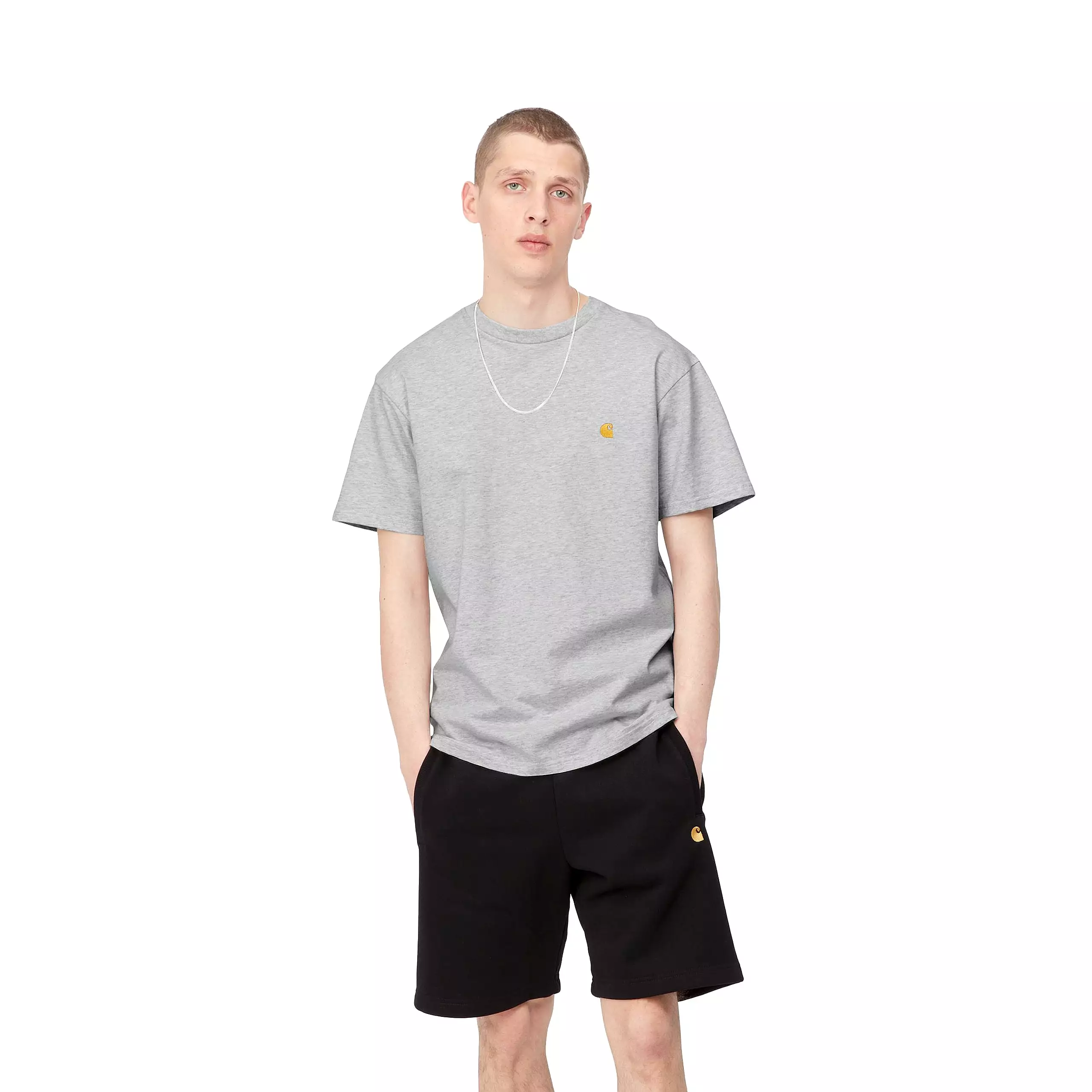 S/S CHASE T-SHIRT ASH HEATHER / GOLD