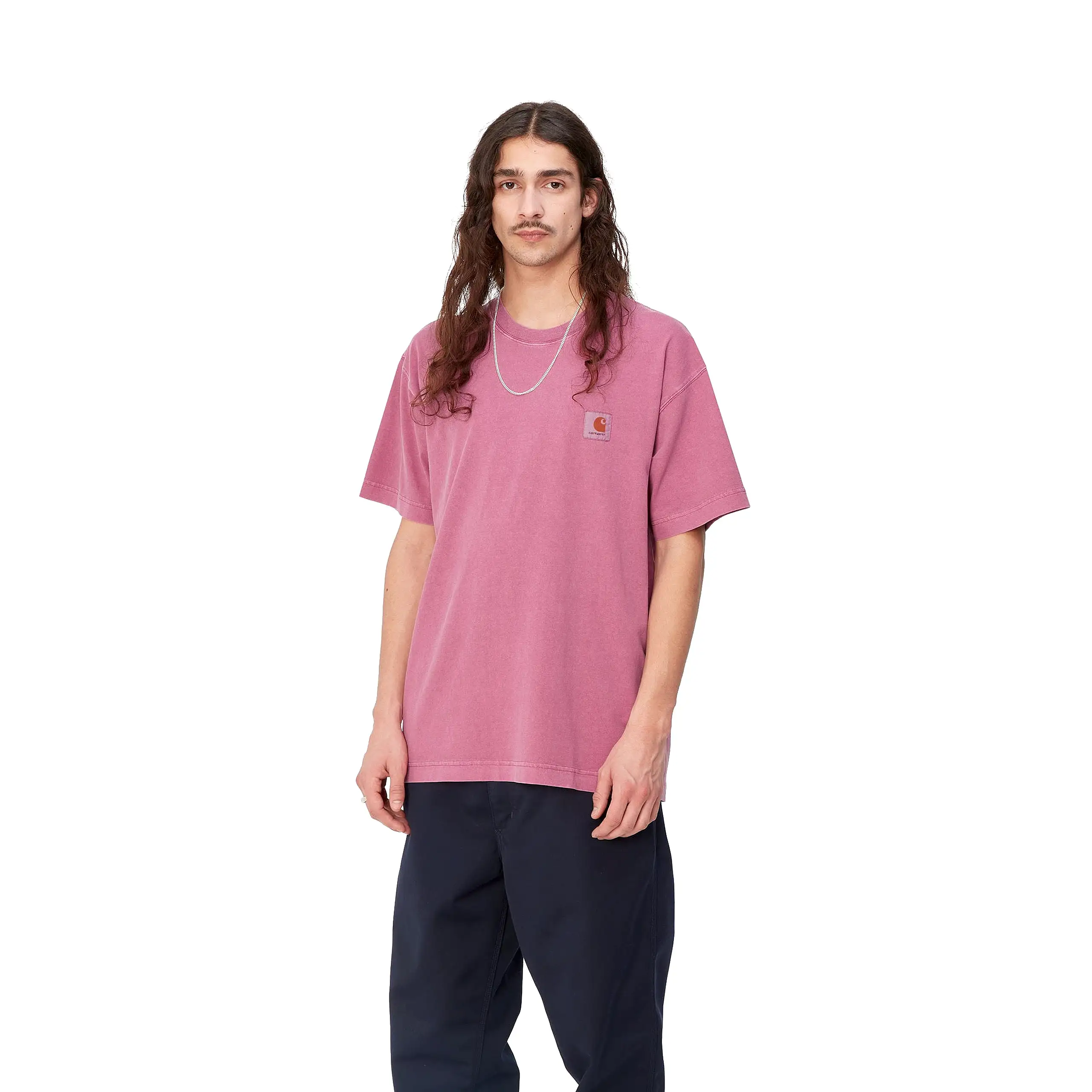 S/S NELSON T-SHIRT MAGENTA GARMENT DYED