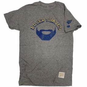 St. Louis Blues Retro Brand Gray Loser Shaves Beard T-Shirt