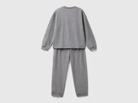 Stretch cotton pyjamas - Dark Gray | Benetton