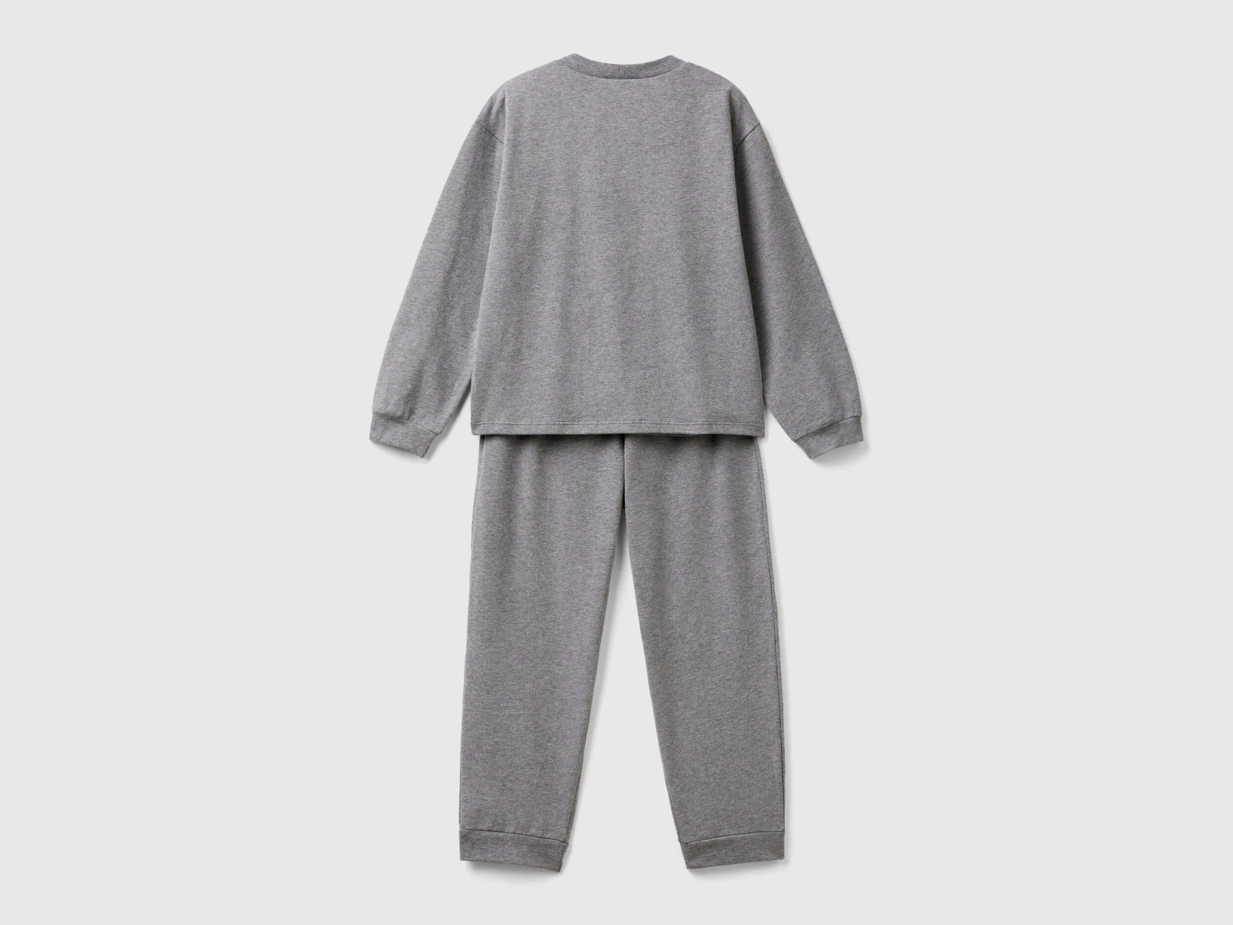 Stretch cotton pyjamas - Dark Gray | Benetton