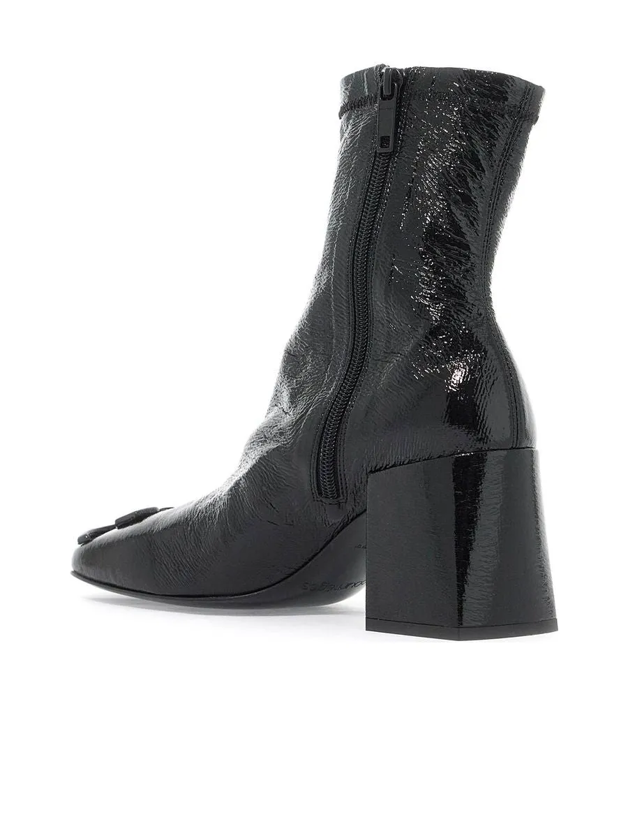 Stretch Vinyl Ankle Boots