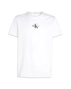 T-Shirt Uomo Calvin Klein Monologo Regular Tee Bianco