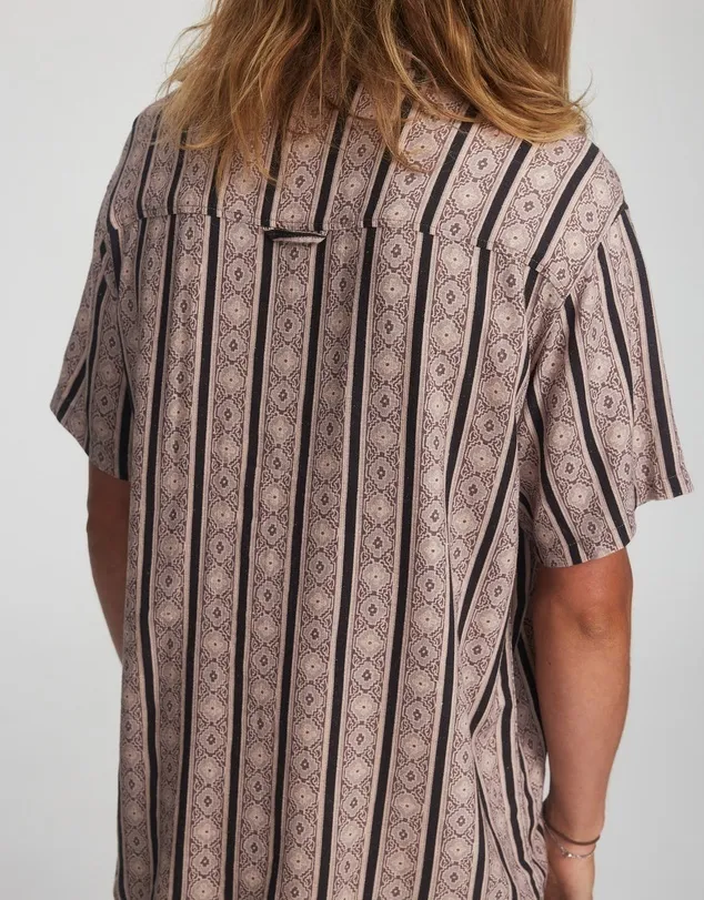 TCSS  |Stripes Linen Street Style Cotton Short Sleeves Logo