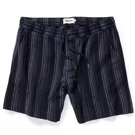 The Apres Short in Indigo Stripe