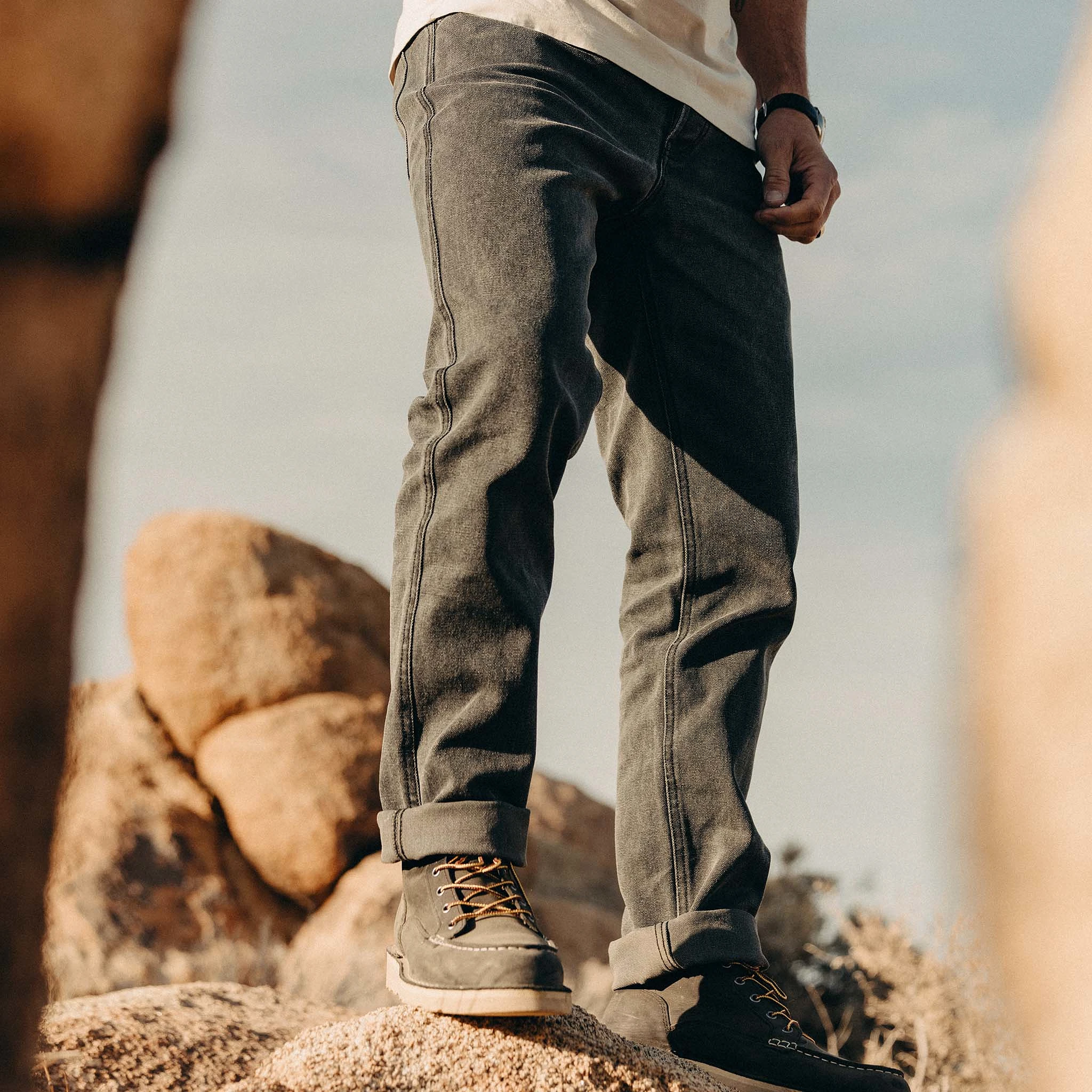 The Camp Pant in Coal Chipped Canvas