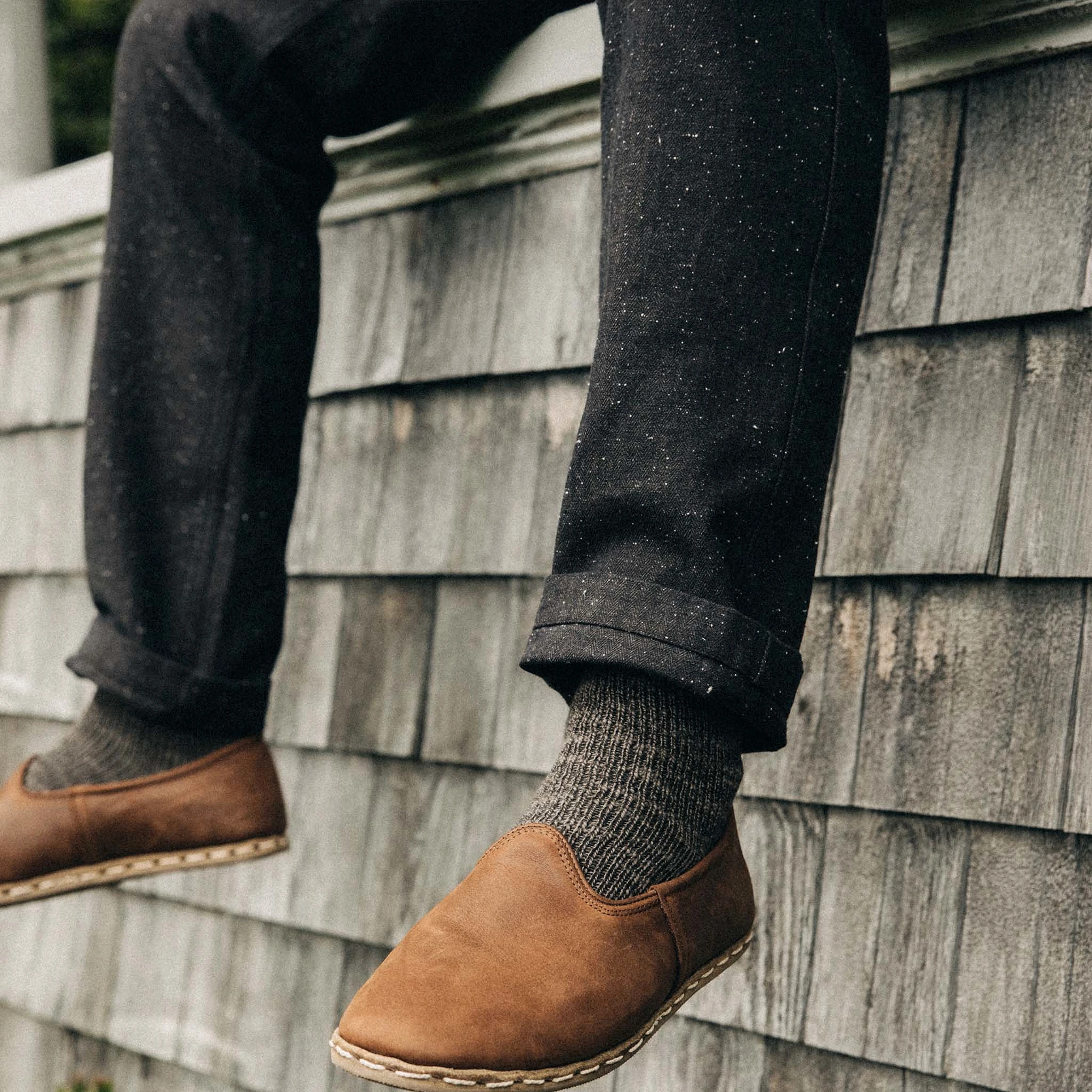 The Carnegie Pant in Peat Nep Herringbone