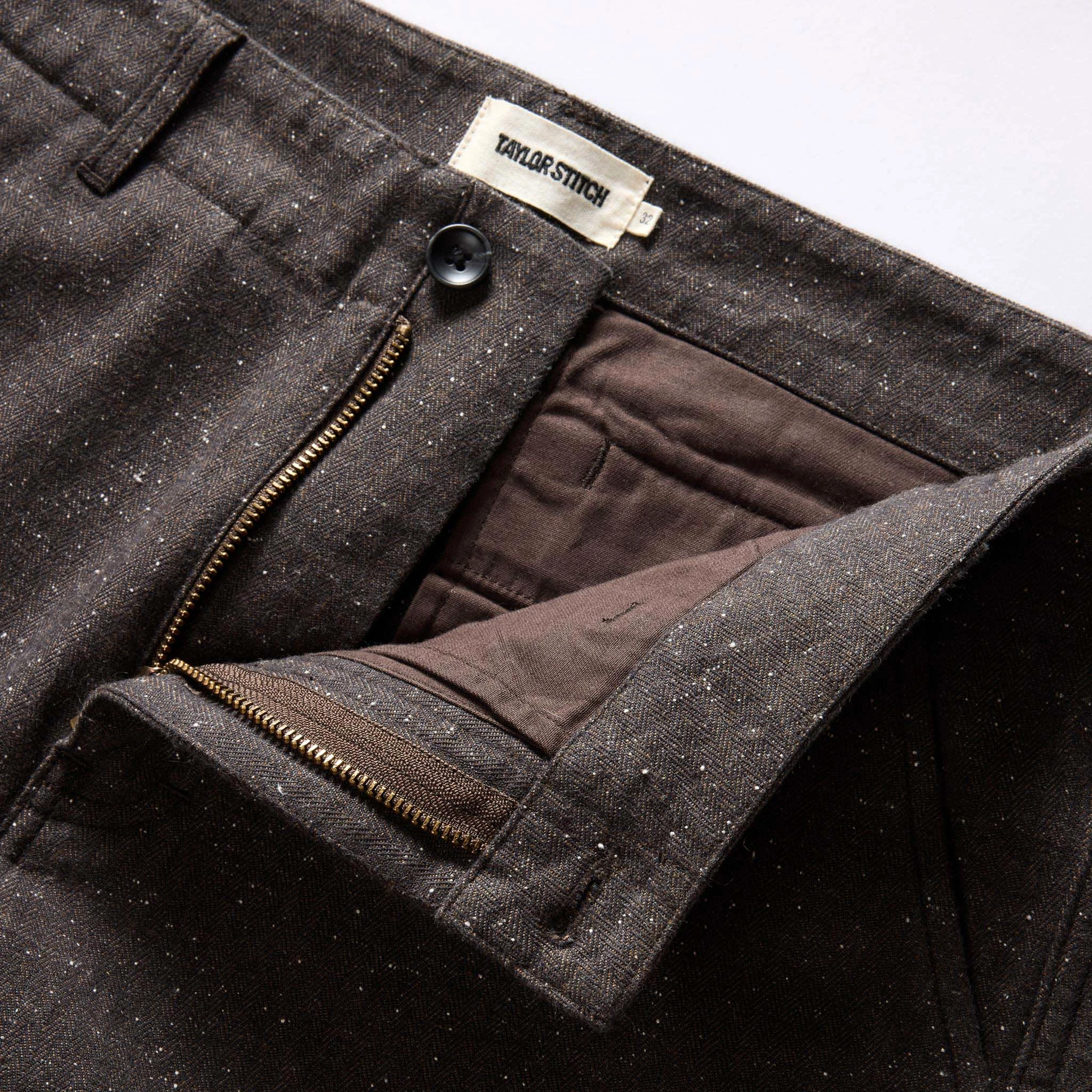 The Carnegie Pant in Peat Nep Herringbone