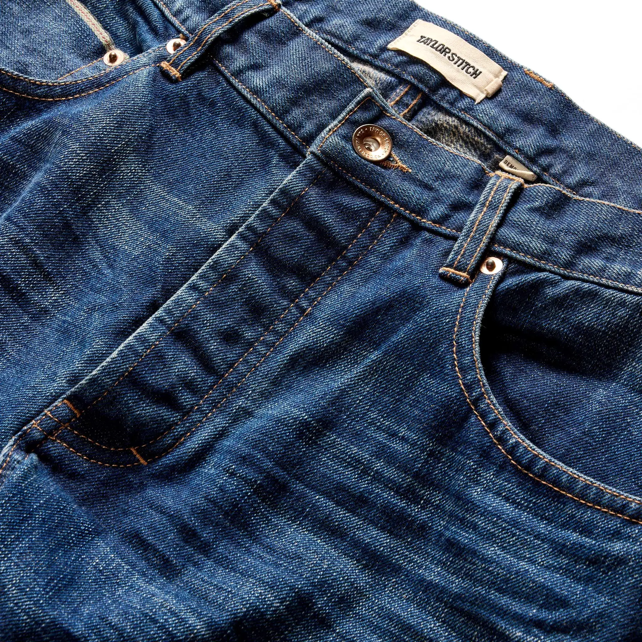 The Democratic Brushed Back Jean in Collins Resin Wash Selvage Denim