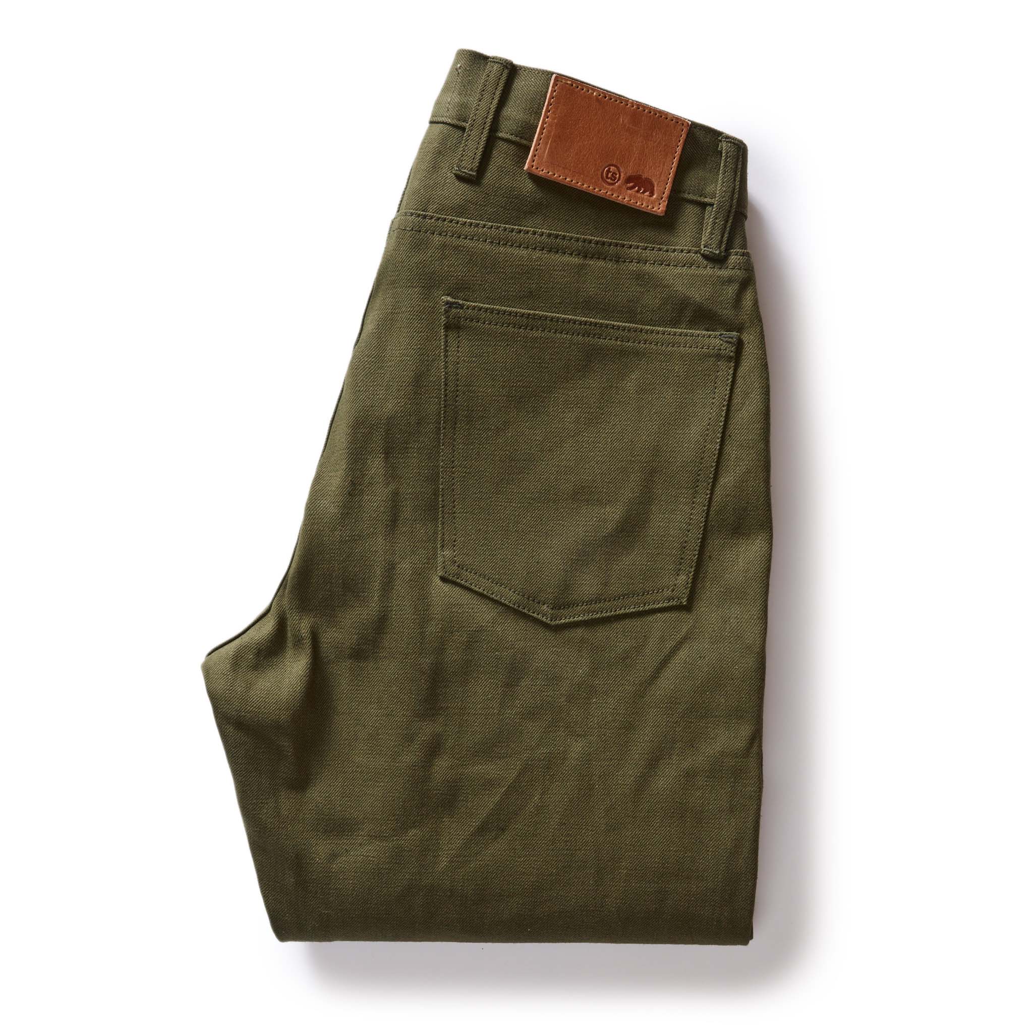 The Democratic Jean in Olive Nihon Menpu Selvage