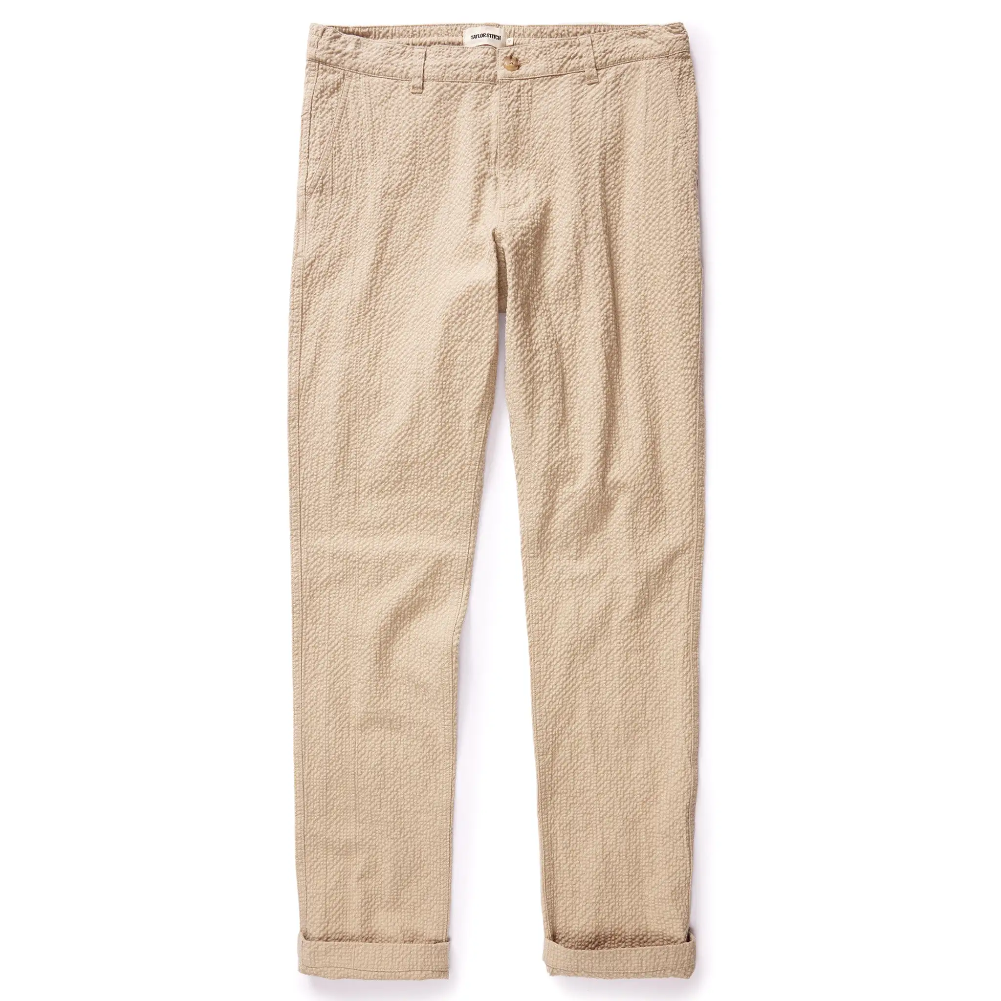 The Easy Pant in Heather Oat Seersucker