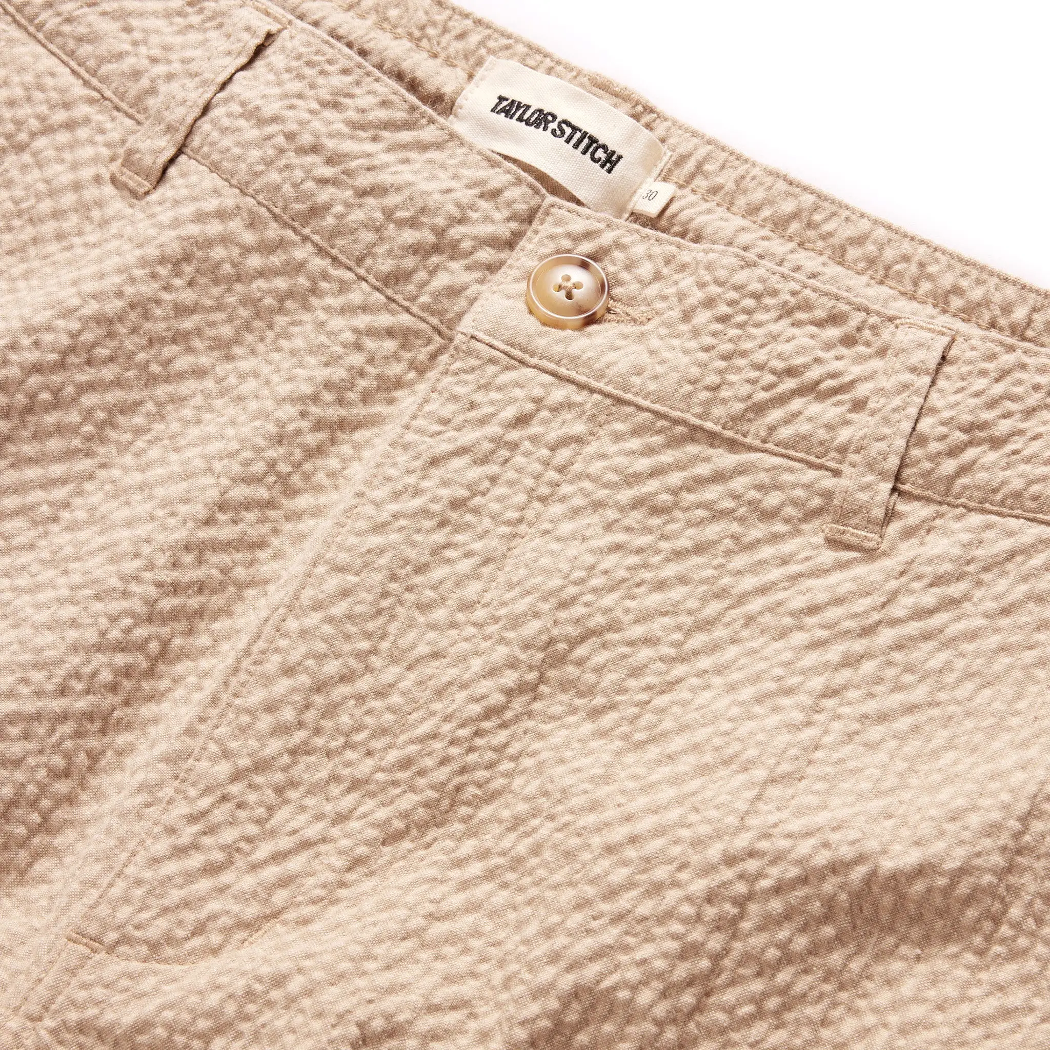 The Easy Pant in Heather Oat Seersucker