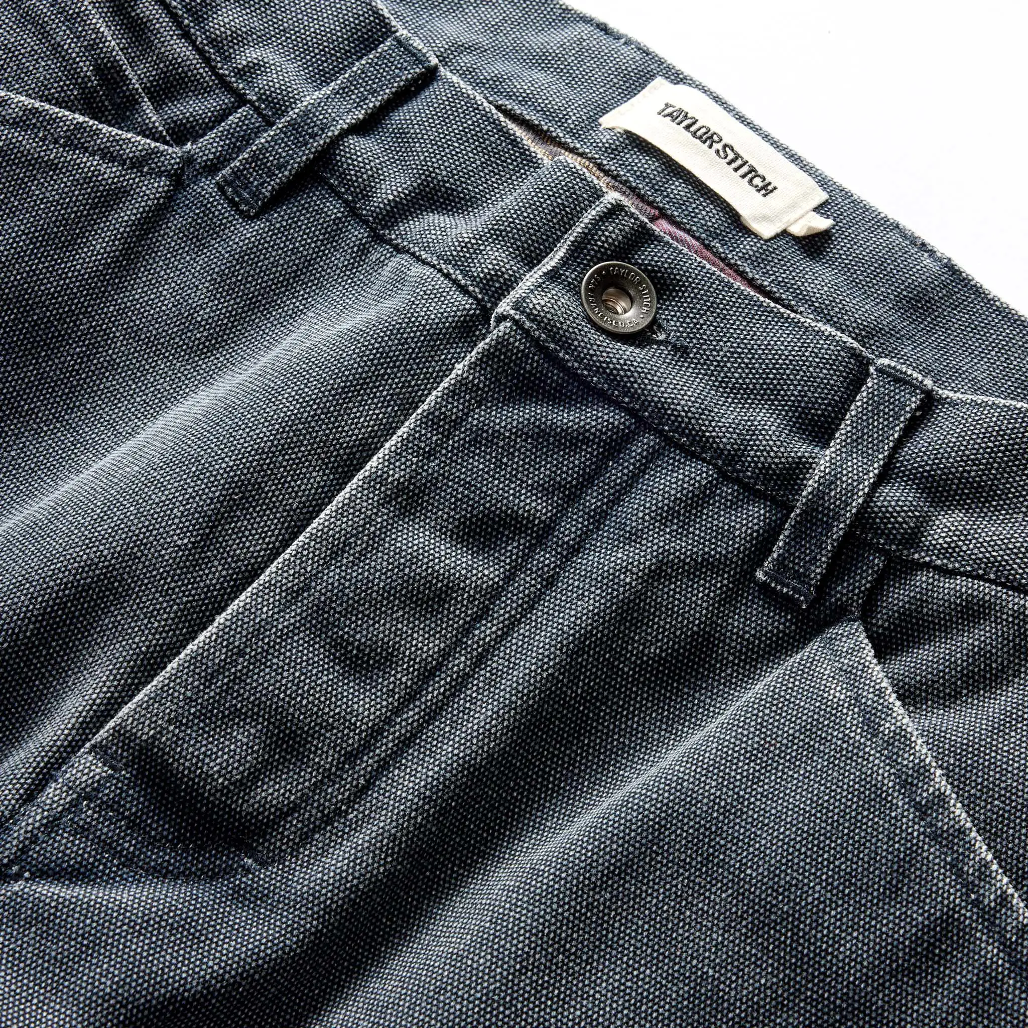 The Lined Chore Pant in Navy Chipped Canvas